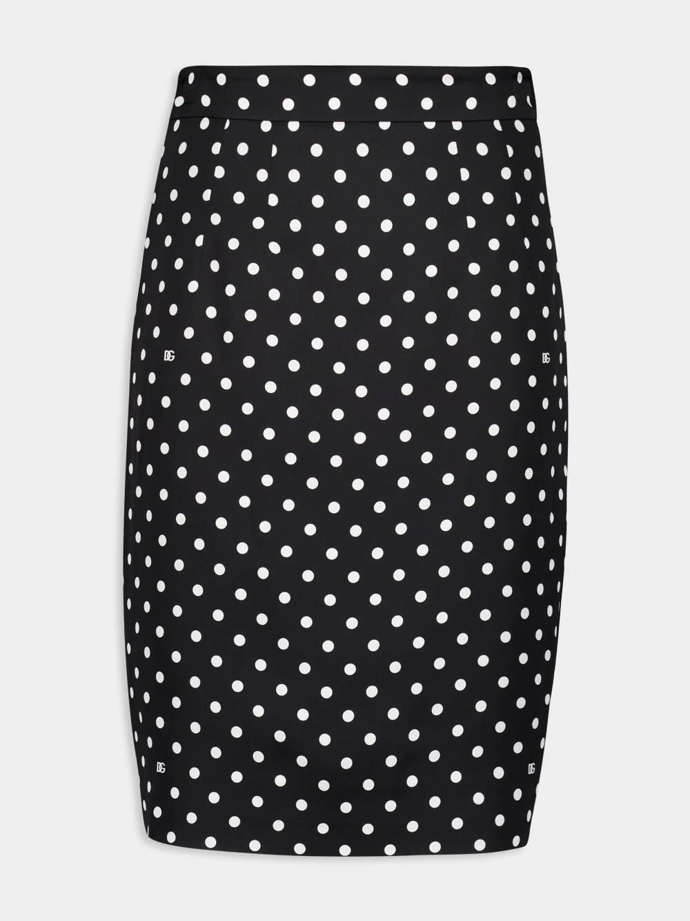 Polka-Dot Print Pencil Skirt