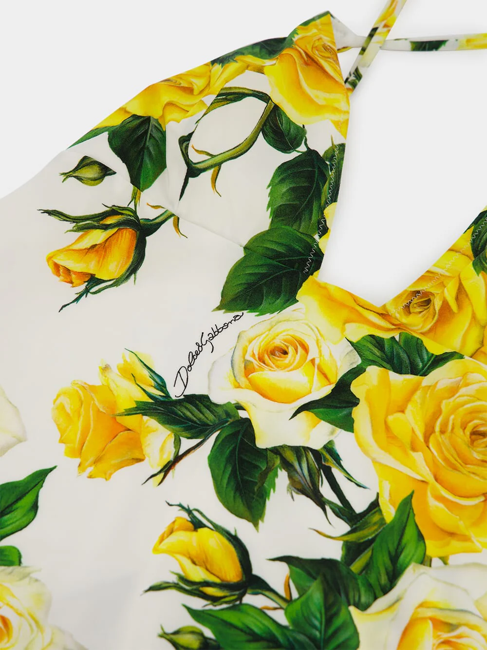 Rose Print Plunging Neckline Swimsuit - Image 3