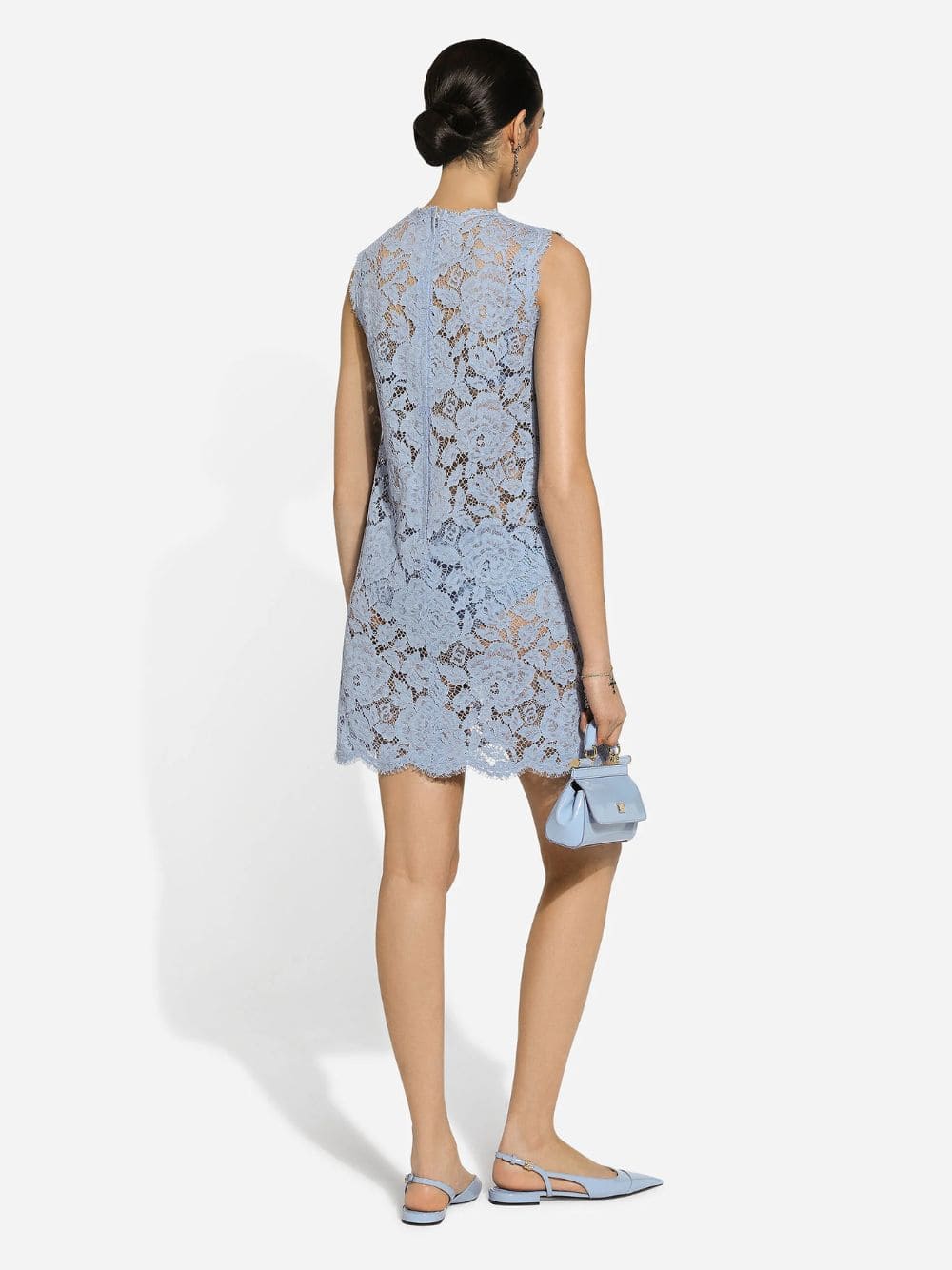 Sleeveless Floral Lace A-Line Dress - Image 4