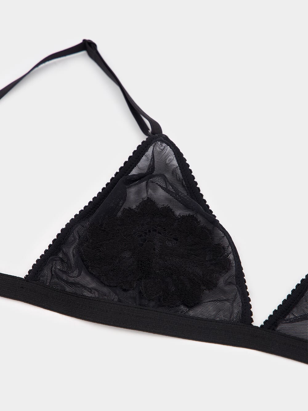 Tulle and Lace Triangle Bra - Image 3