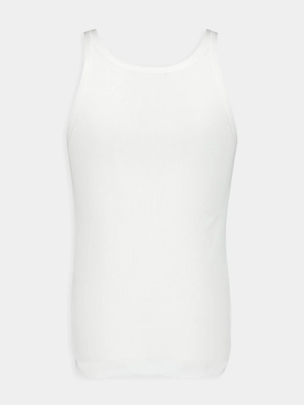 Washed White Cotton Rib Singlet - Image 2