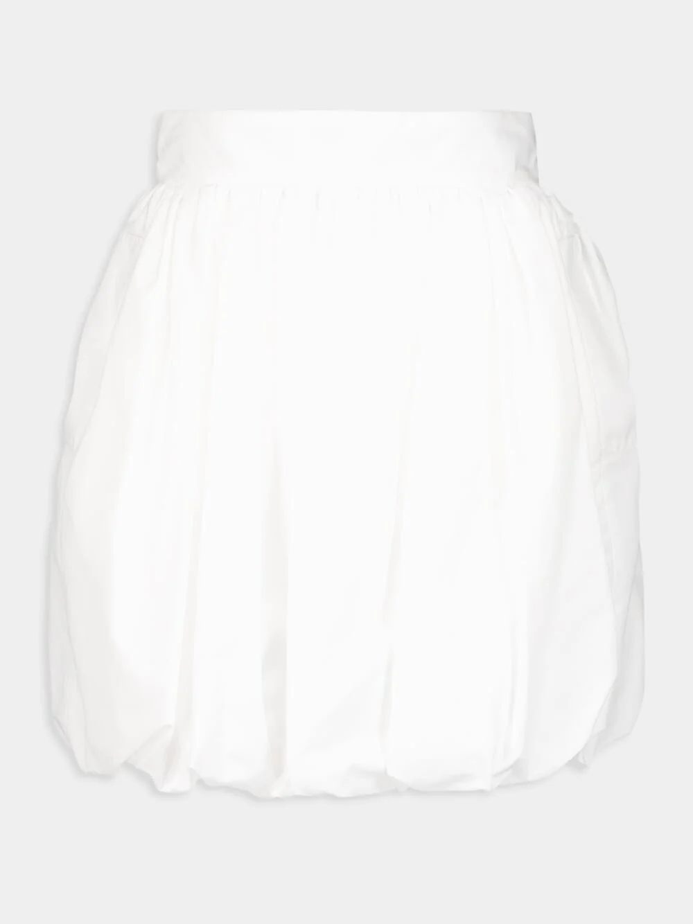 White Short Cotton Balloon Skirt