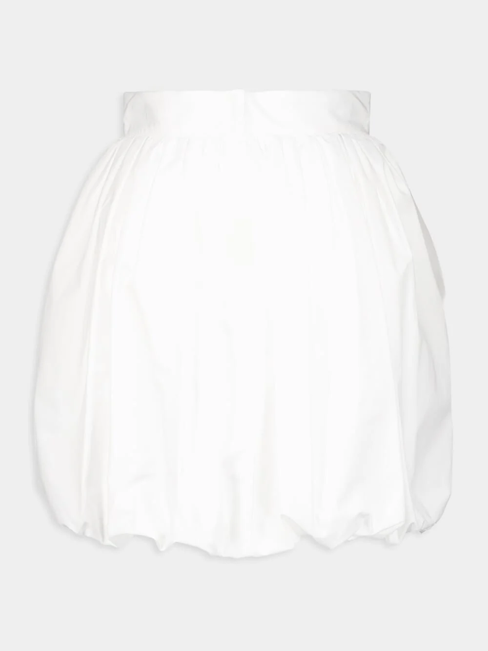 White Short Cotton Balloon Skirt - Image 3
