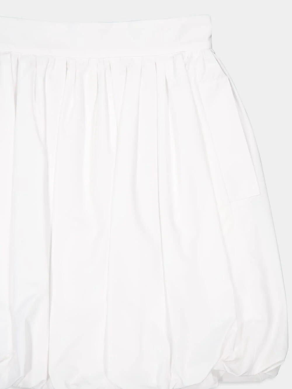 White Short Cotton Balloon Skirt - Image 5