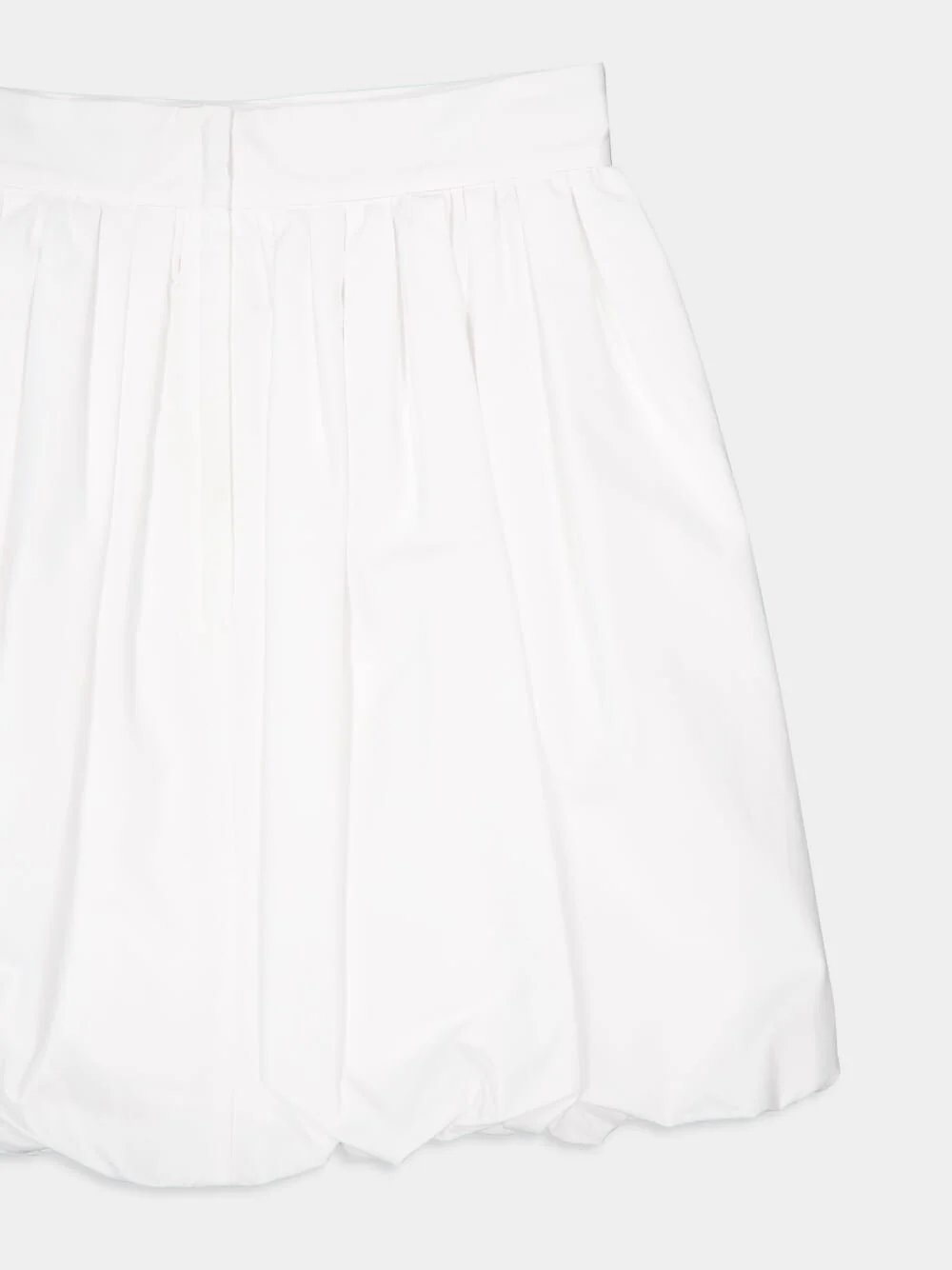 White Short Cotton Balloon Skirt - Image 6