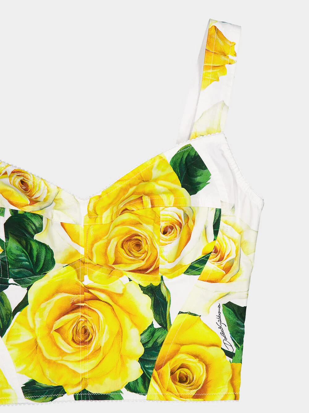 Yellow Rose Print Corset Top - Image 3