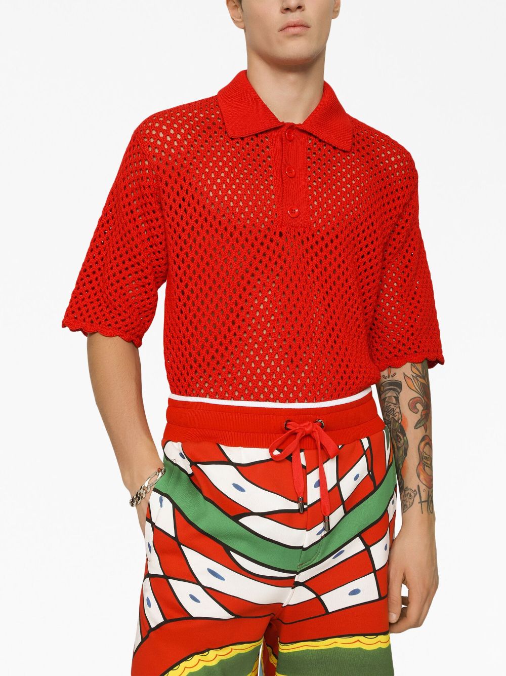 Crochet-Knit Polo Shirt - Image 2