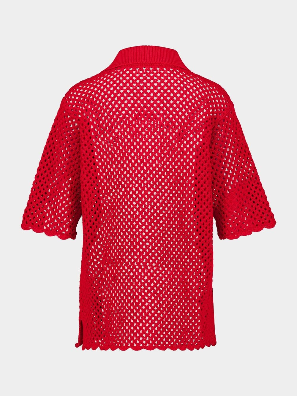 Crochet-Knit Polo Shirt - Image 3