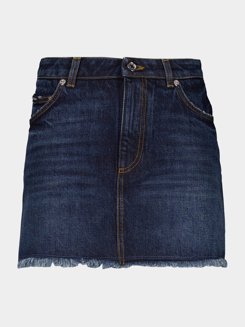 Dark Blue Mini 5-Pocket Denim Skirt