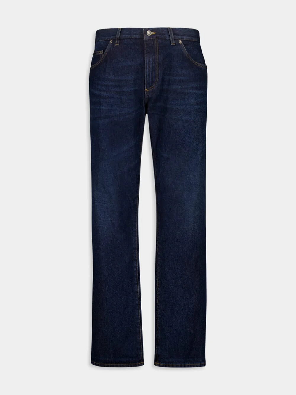 Dark Blue Straight-Fit Jeans