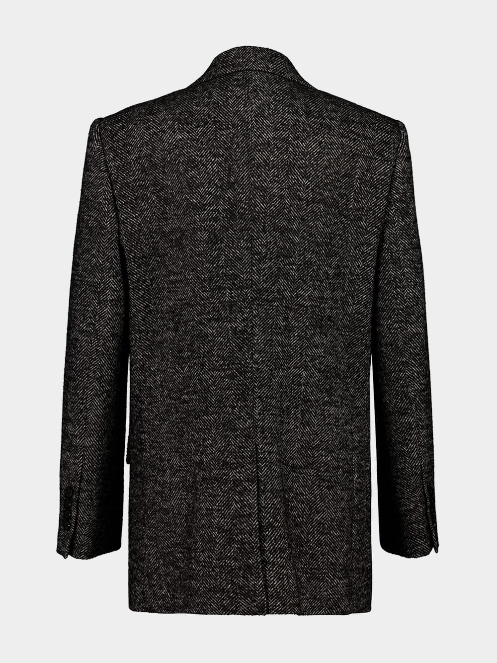 Dark Grey Double-Breasted Chevron Jacket - Image 2