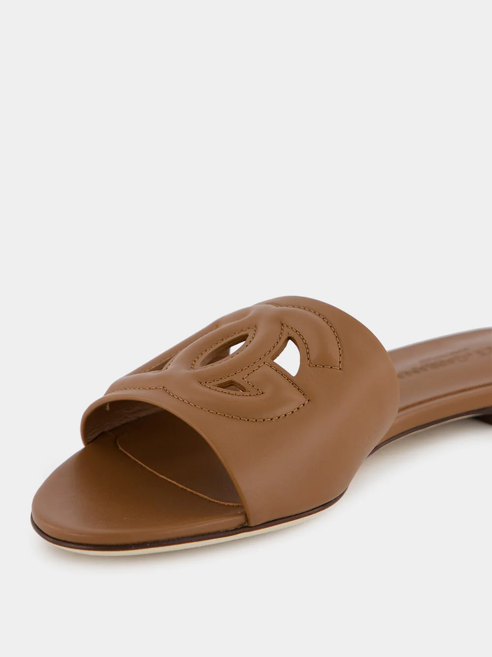 DG Logo Brown Calfskin Sliders - Image 6