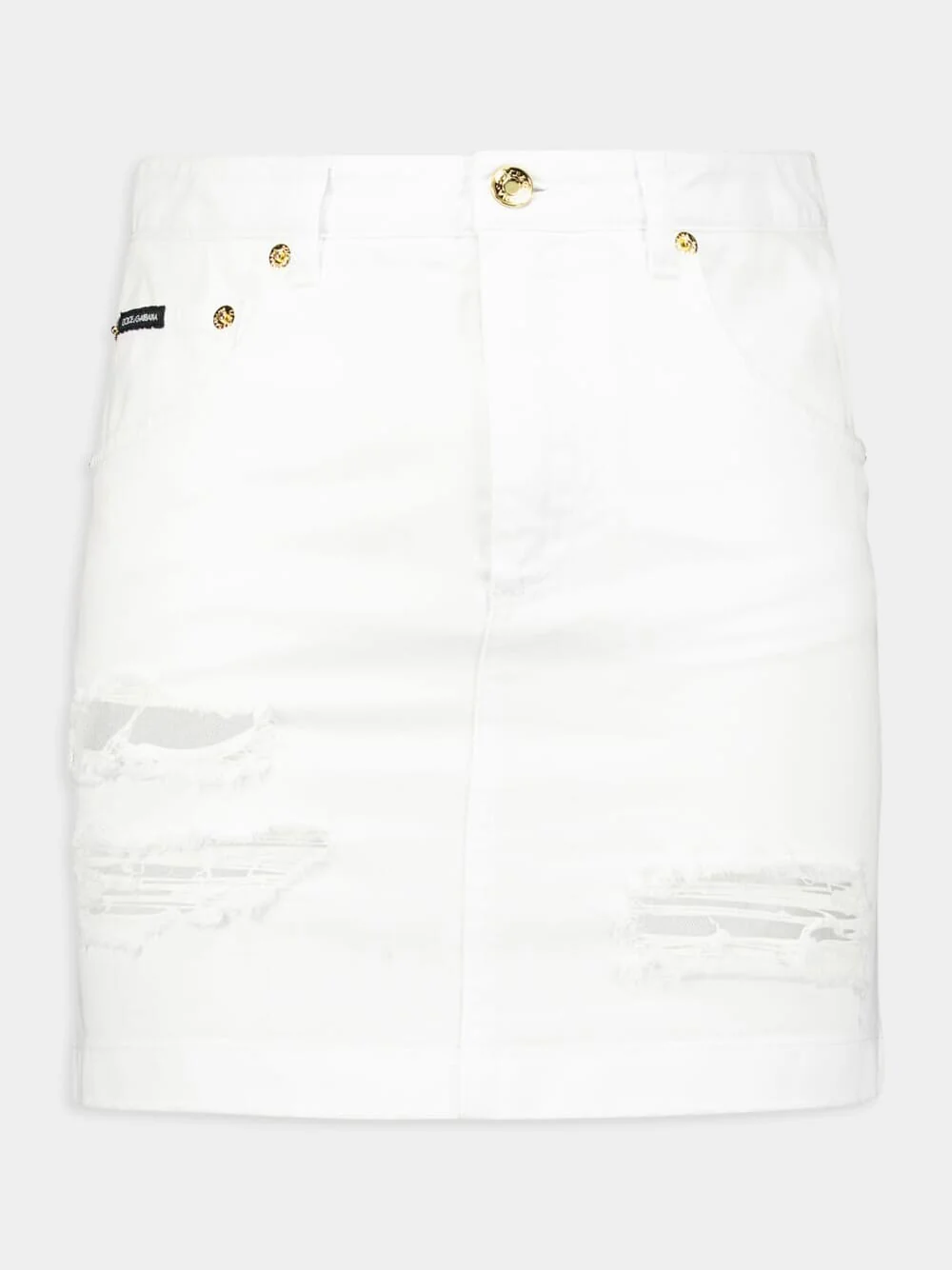 Distressed Denim Miniskirt