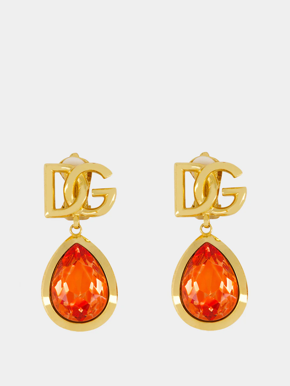Orange Logo Clip Drop Earrings