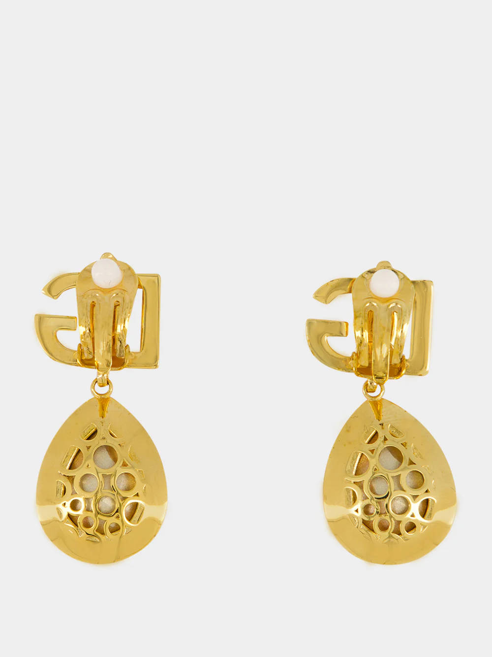 Orange Logo Clip Drop Earrings - Image 3