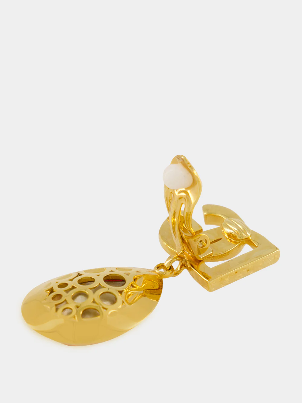 Orange Logo Clip Drop Earrings - Image 4