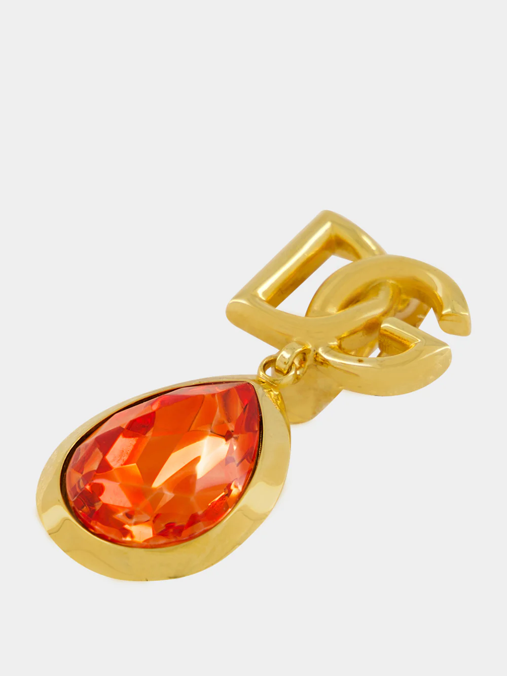 Orange Logo Clip Drop Earrings - Image 5