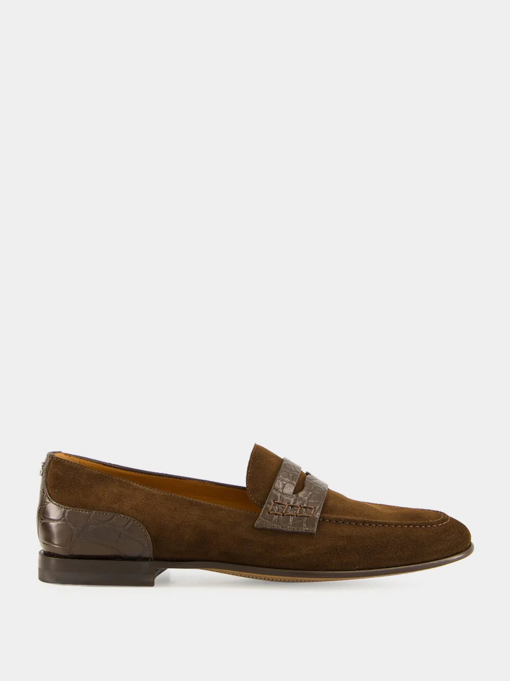 Ebony Brown Calfskin-Alligator Loafers