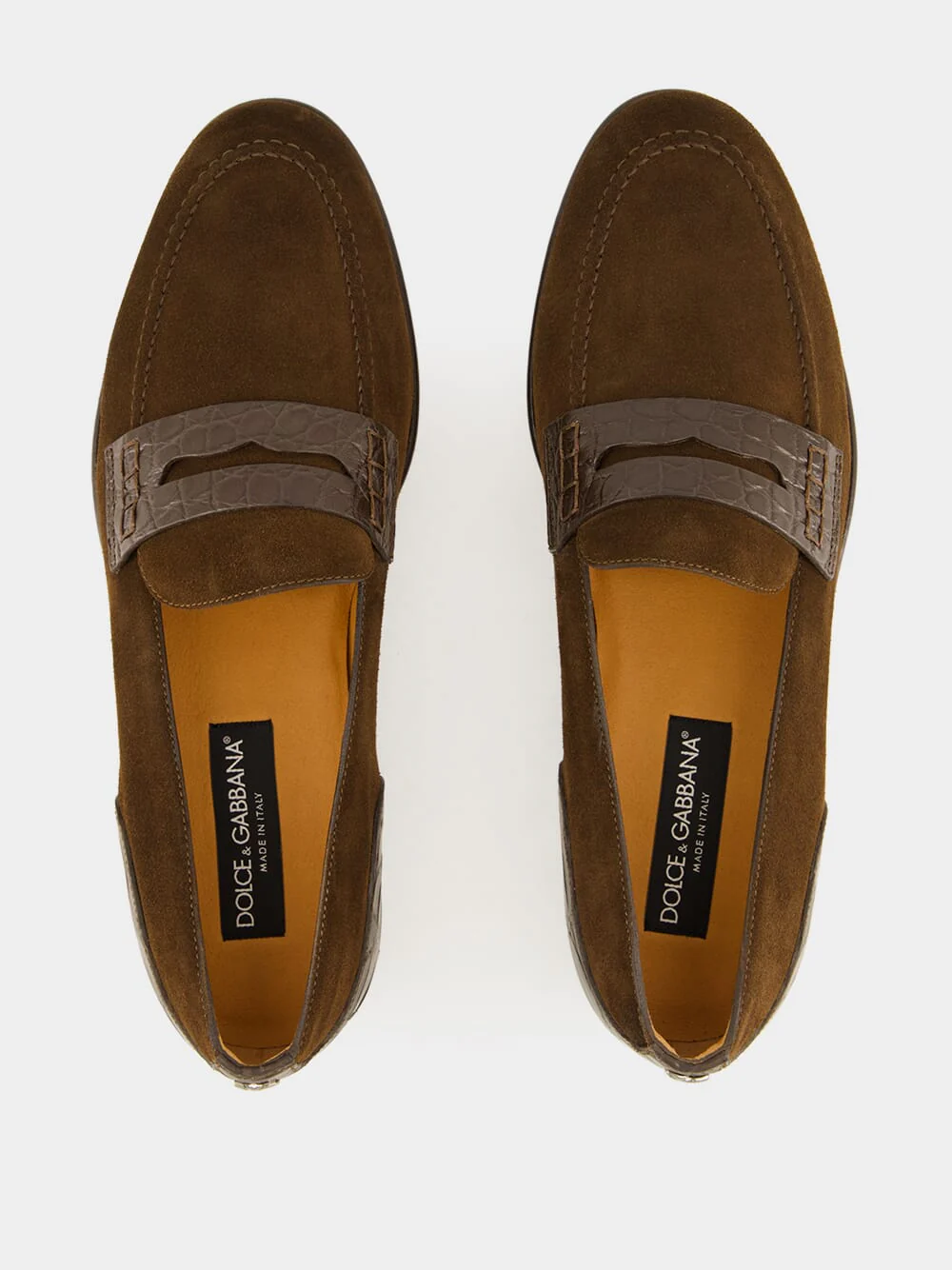 Ebony Brown Calfskin-Alligator Loafers - Image 4