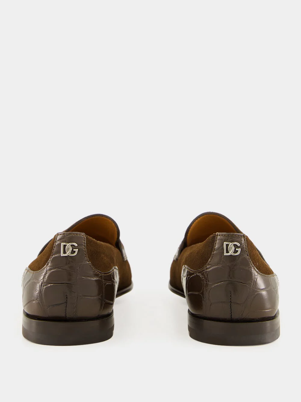 Ebony Brown Calfskin-Alligator Loafers - Image 5