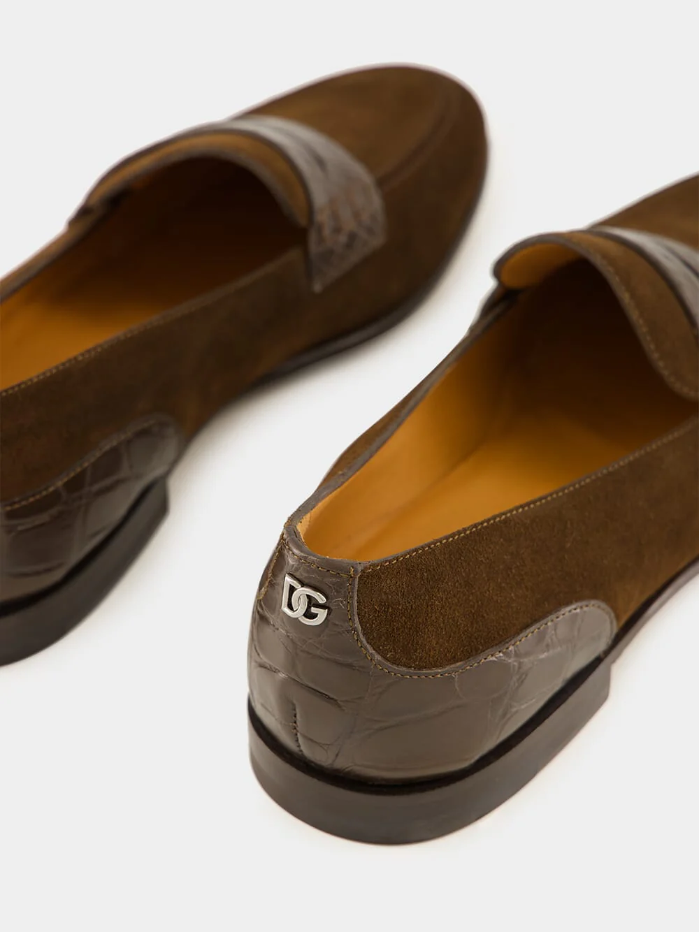 Ebony Brown Calfskin-Alligator Loafers - Image 6