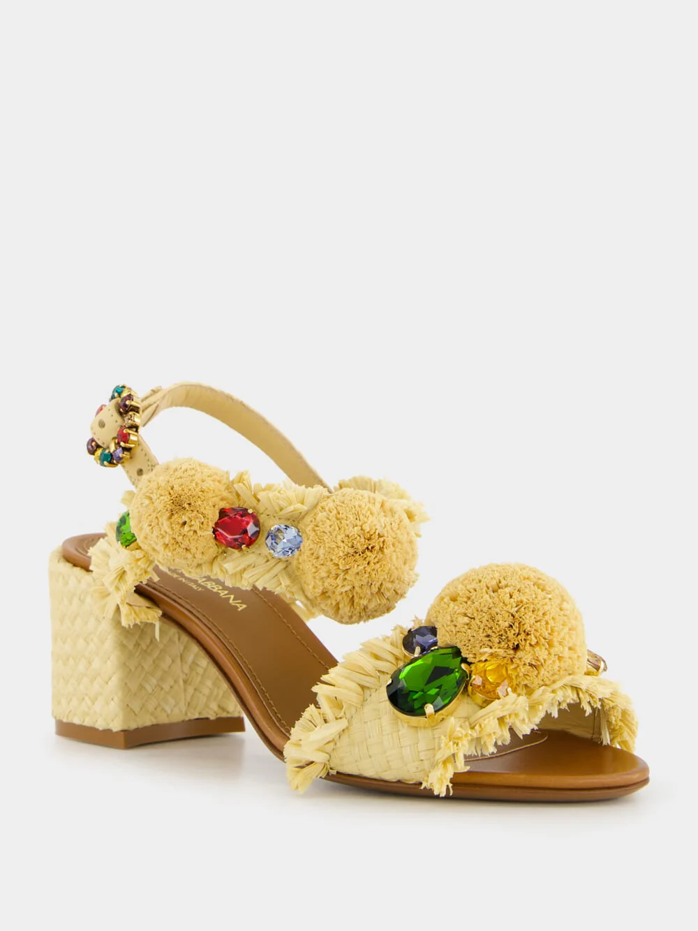 Embroidered Raffia Sandals - Image 2