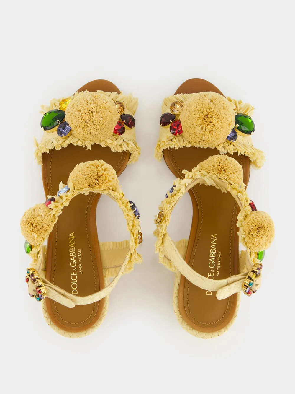 Embroidered Raffia Sandals - Image 4