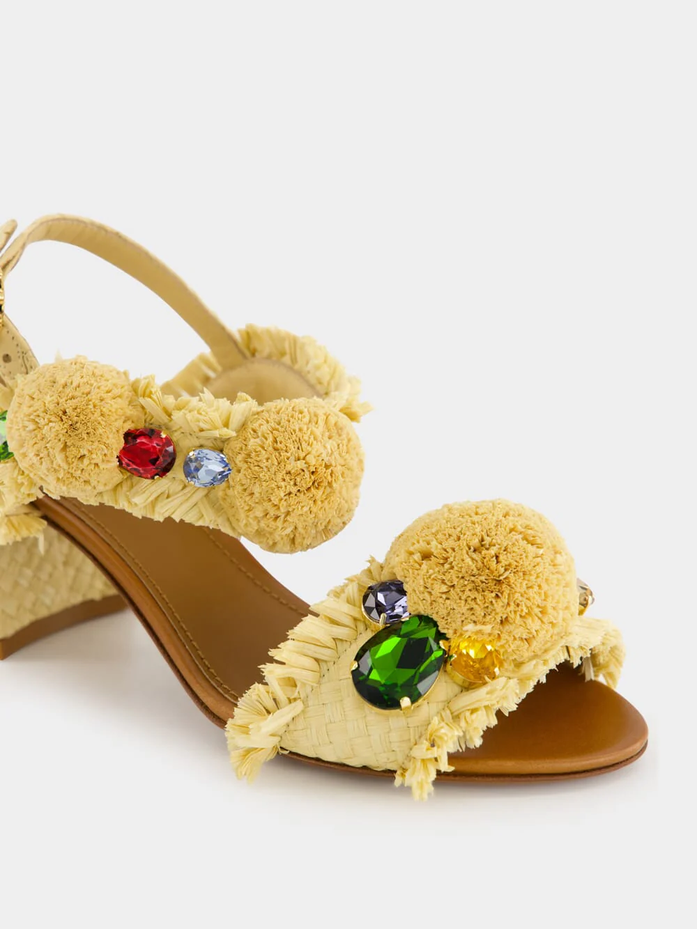 Embroidered Raffia Sandals - Image 7