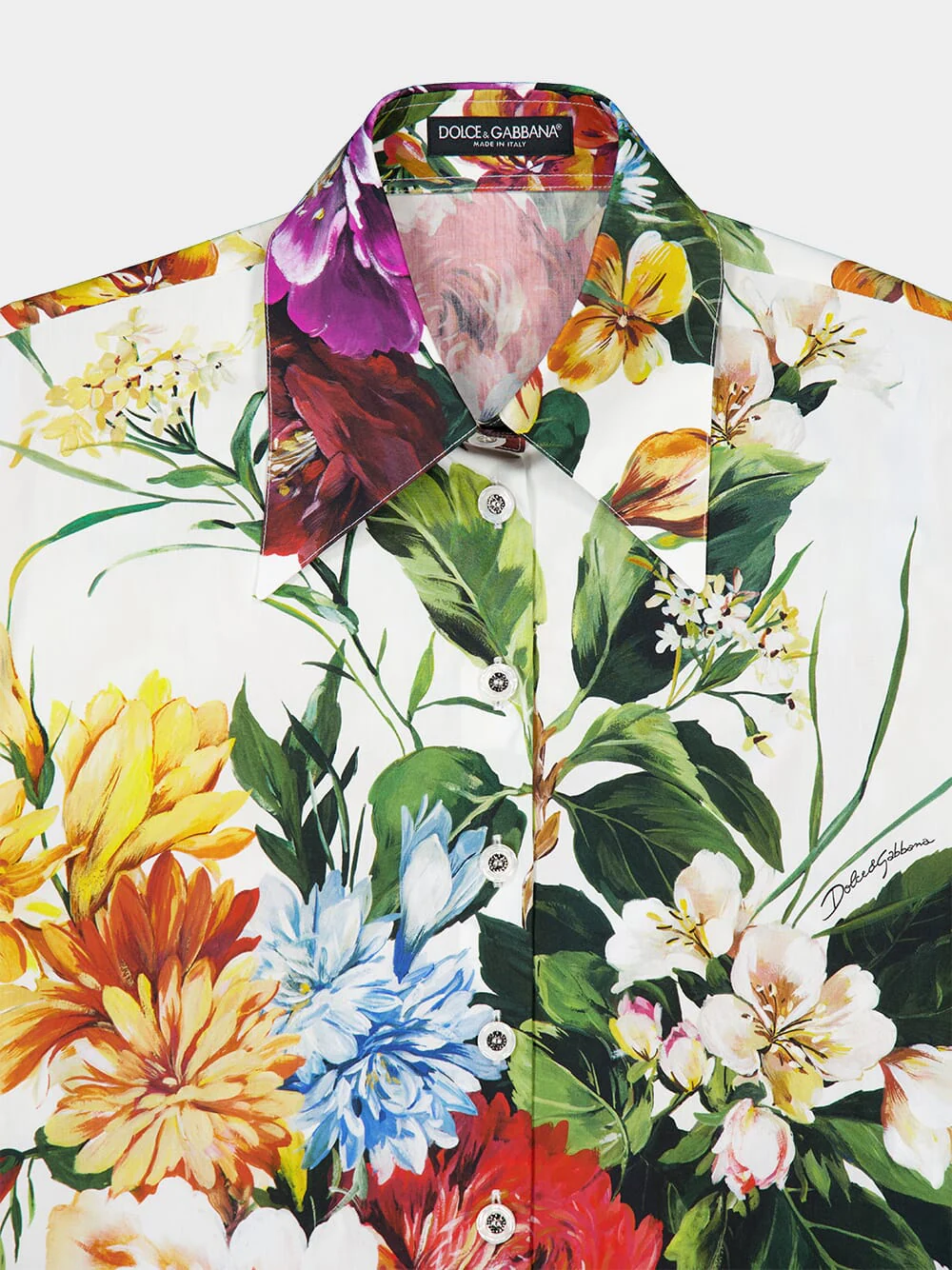 Floral Bouquet Poplin Tie Shirt - Image 3