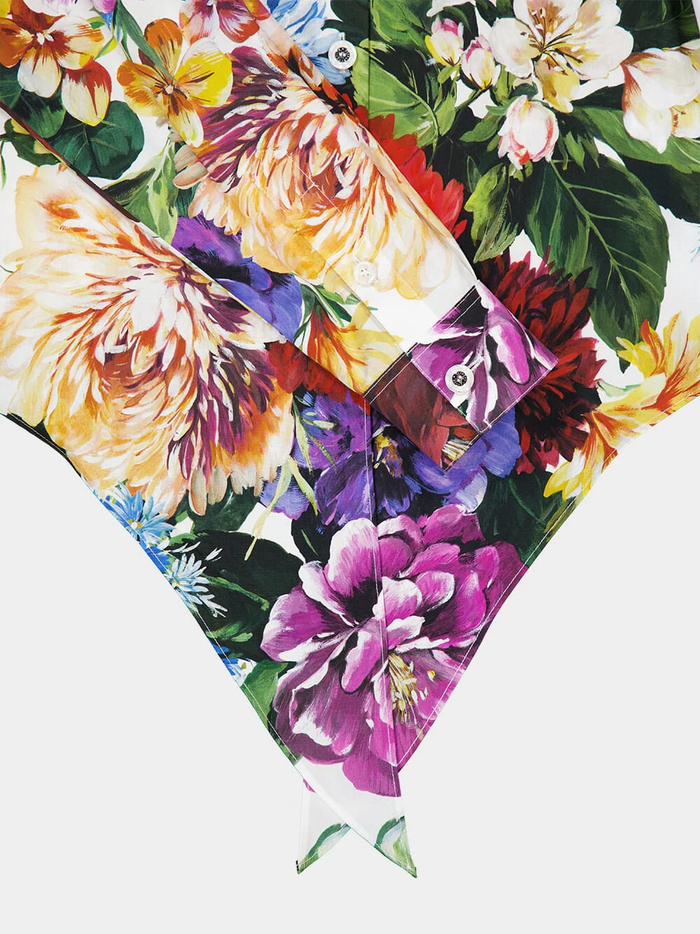 Floral Bouquet Poplin Tie Shirt - Image 4