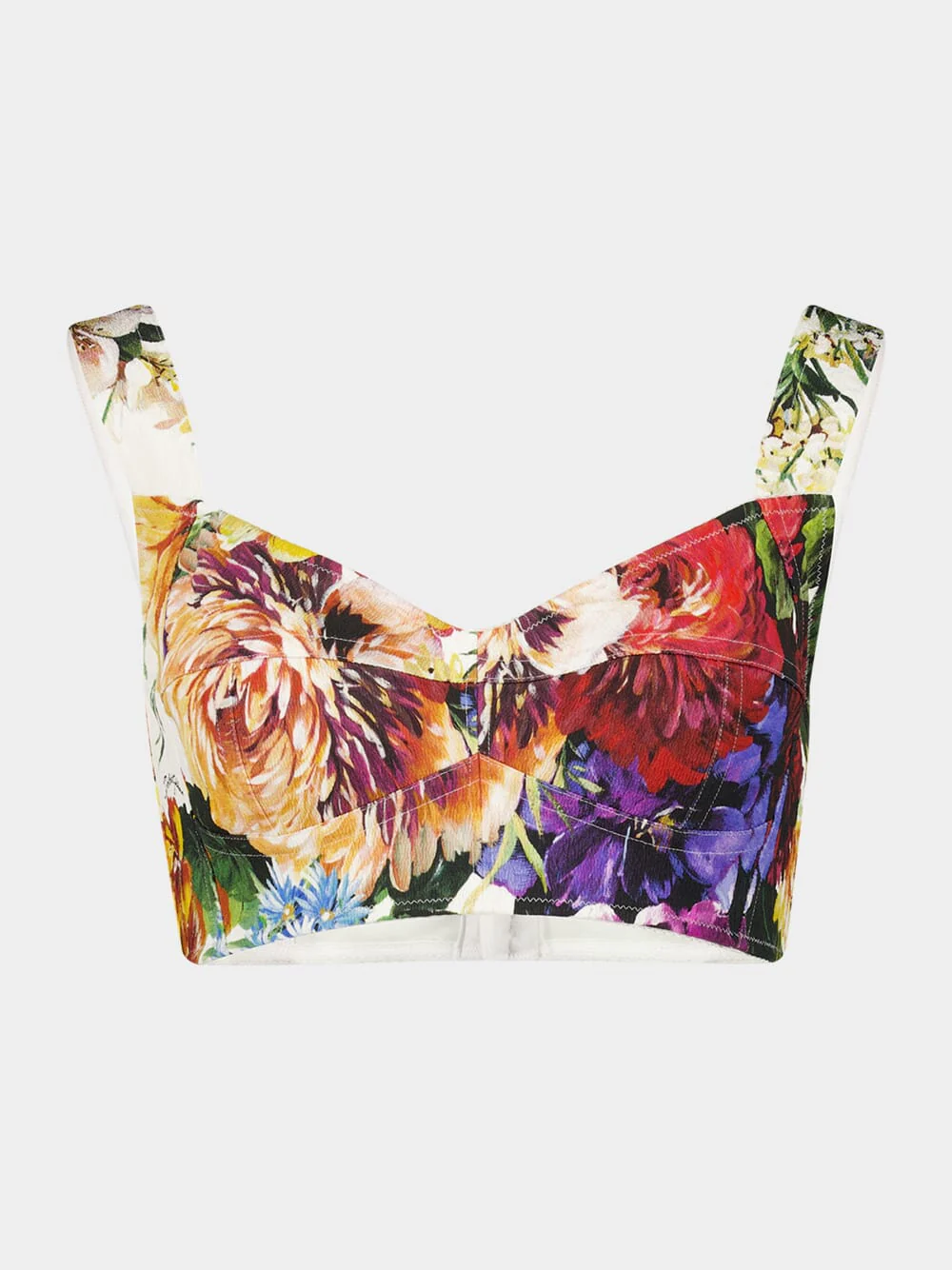 Floral Bouquet-Print Bustier Top - Image 2