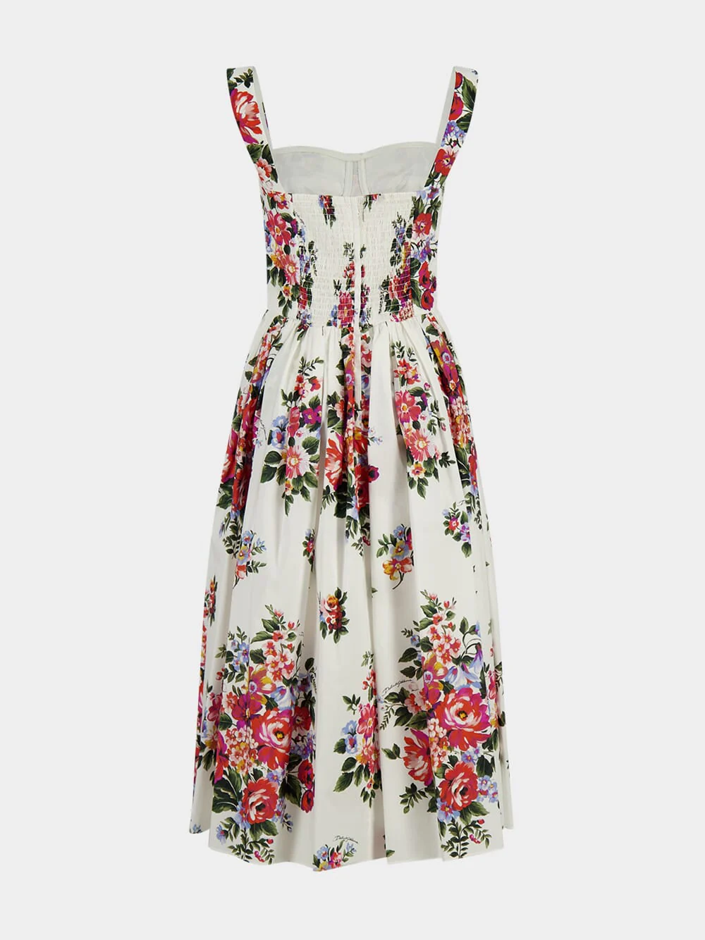 Flower Bouquet Cotton Midi Dress - Image 4