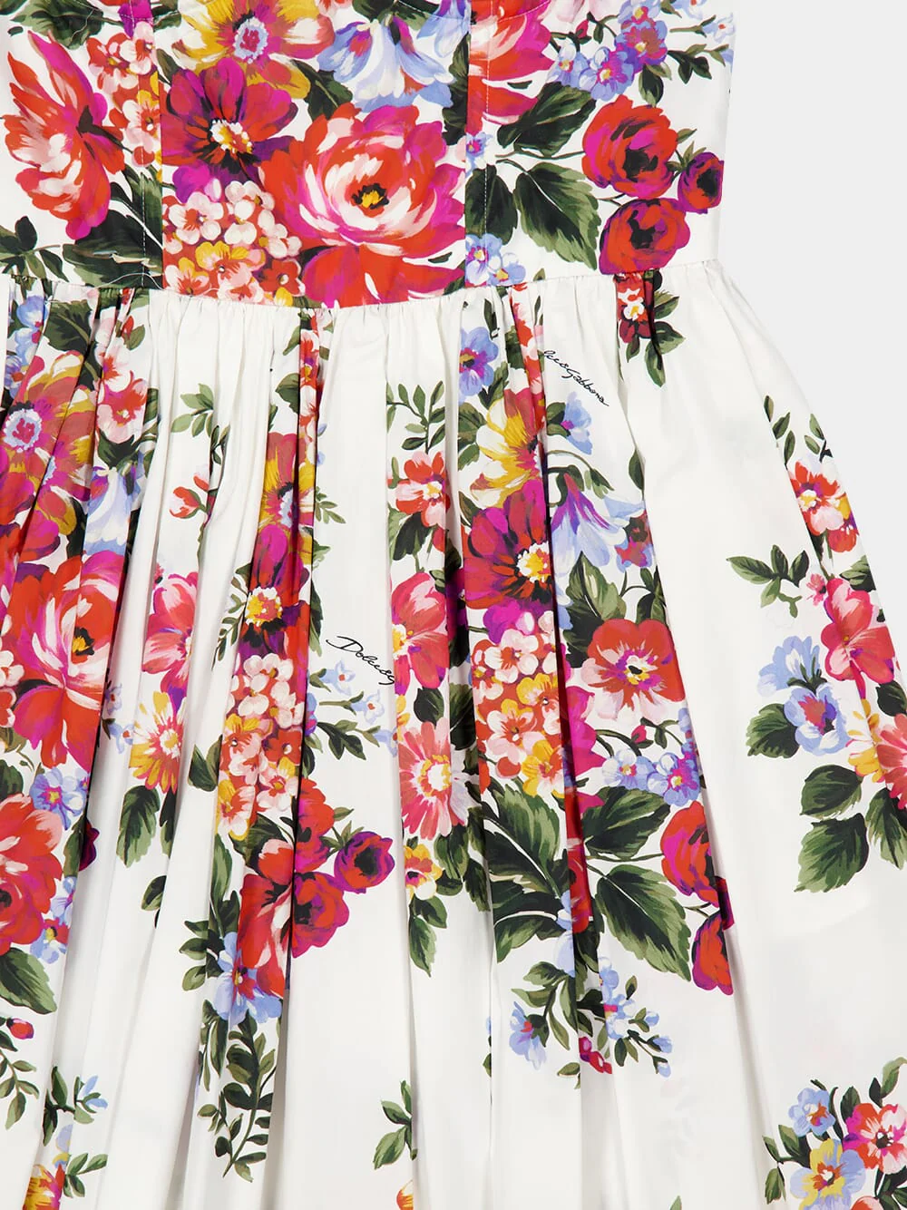 Flower Bouquet Cotton Midi Dress - Image 6