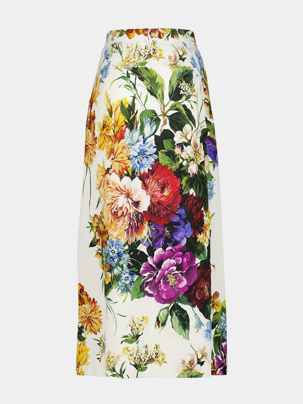 Flower Bouquet-Print Midi Skirt - Image 4