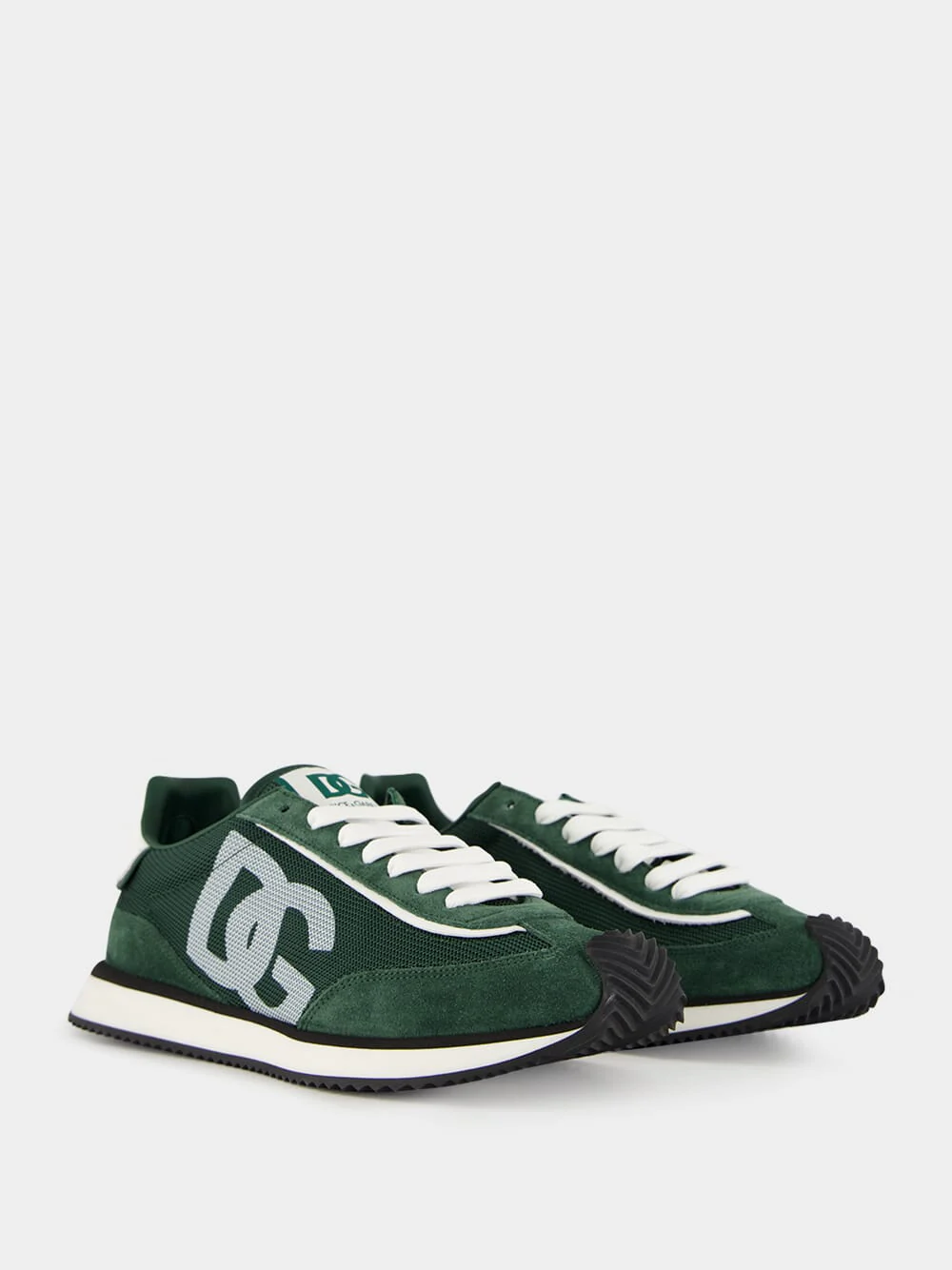 Forest Green Low-Top Suede Sneakers - Image 3