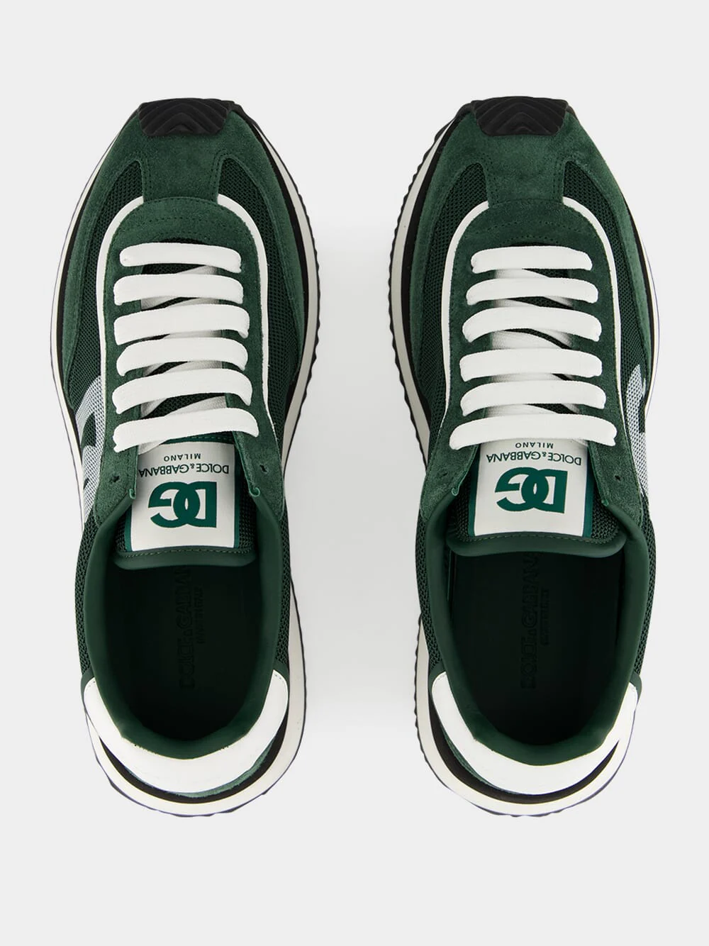 Forest Green Low-Top Suede Sneakers - Image 4