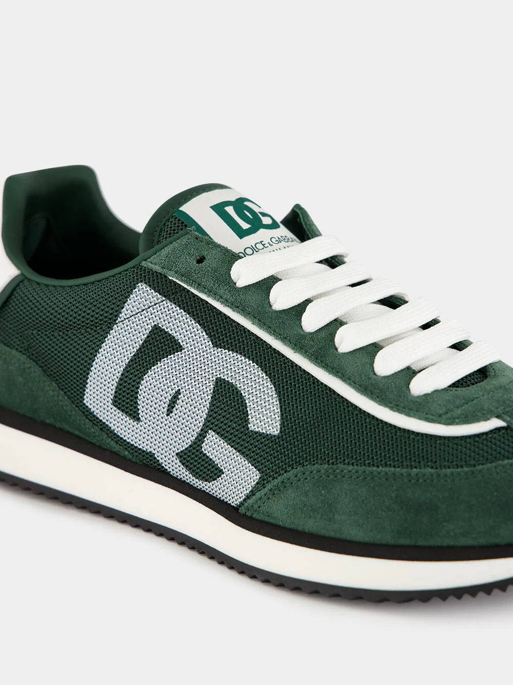 Forest Green Low-Top Suede Sneakers - Image 6