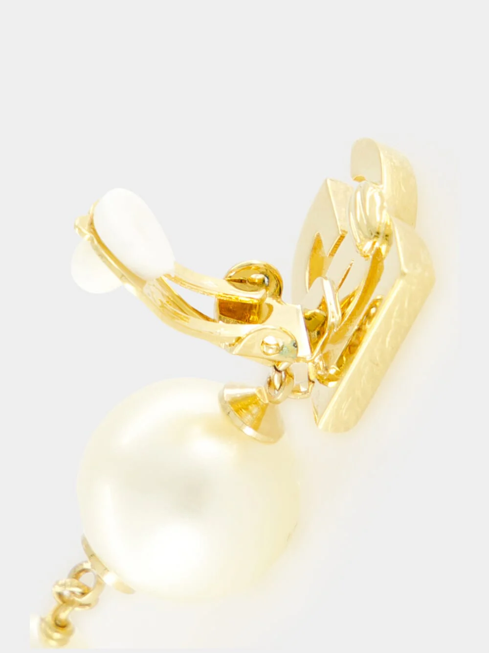 Gold Drop Earrings with DG Logo and Teardrop Accents - Image 10