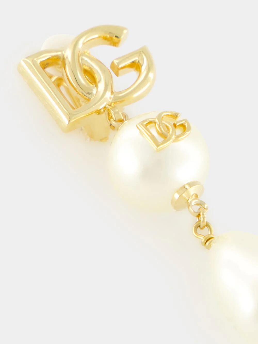 Gold Drop Earrings with DG Logo and Teardrop Accents - Image 9
