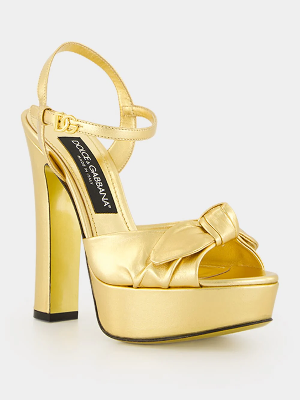 Gold Mordoré Nappa Leather Platform Sandals - Image 2