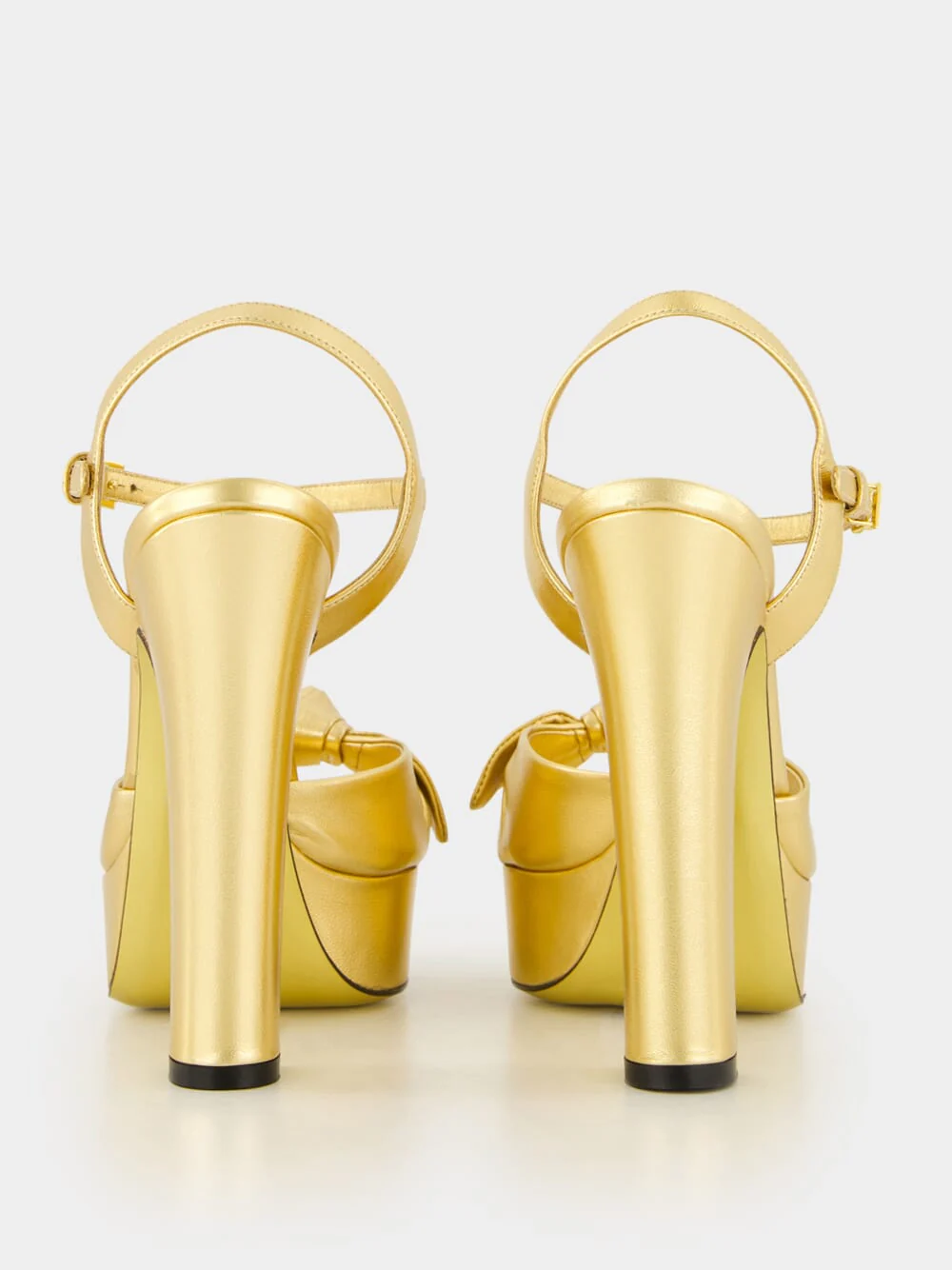 Gold Mordoré Nappa Leather Platform Sandals - Image 5