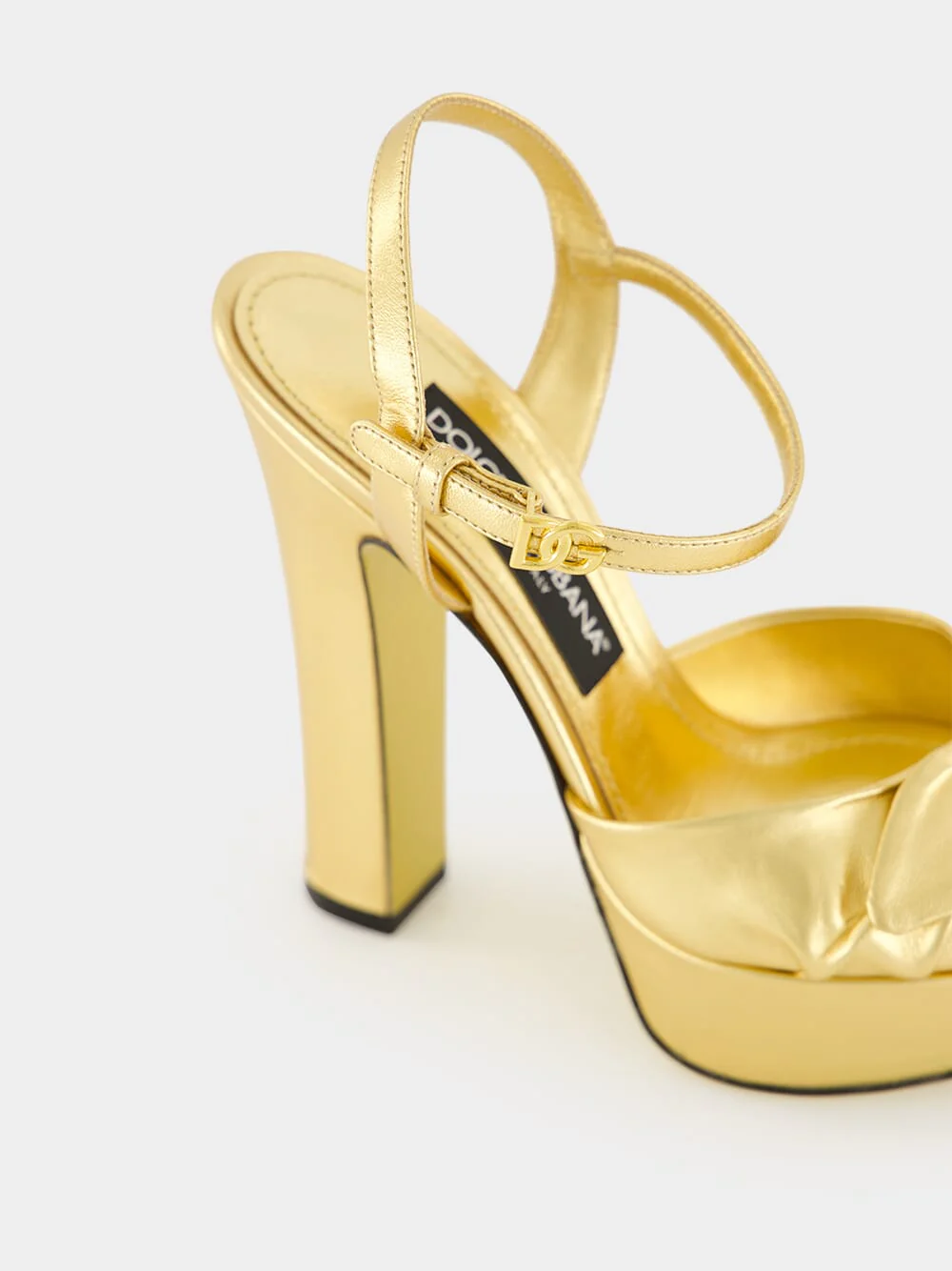 Gold Mordoré Nappa Leather Platform Sandals - Image 6