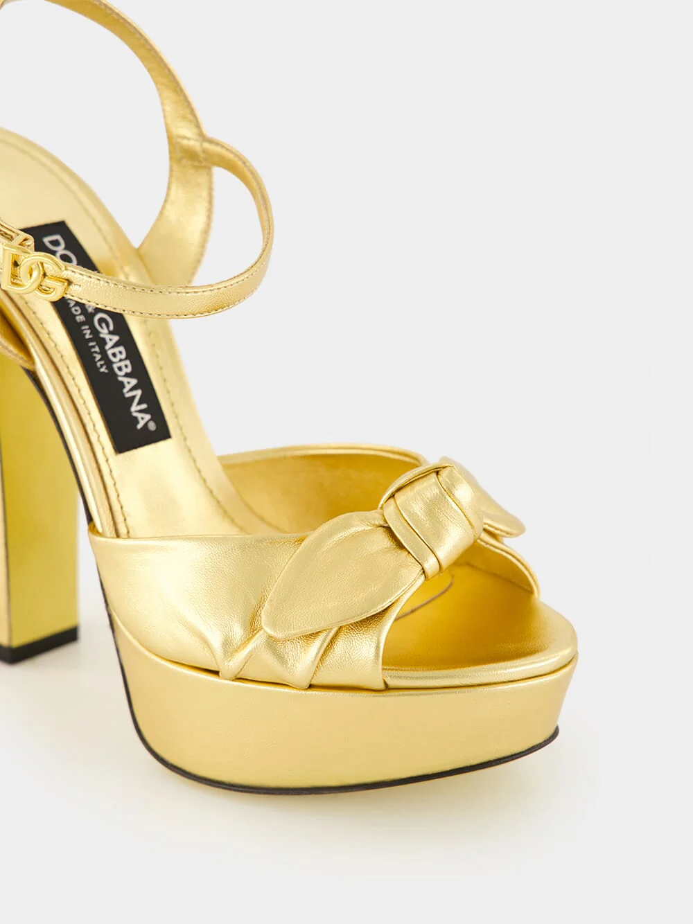 Gold Mordoré Nappa Leather Platform Sandals - Image 7