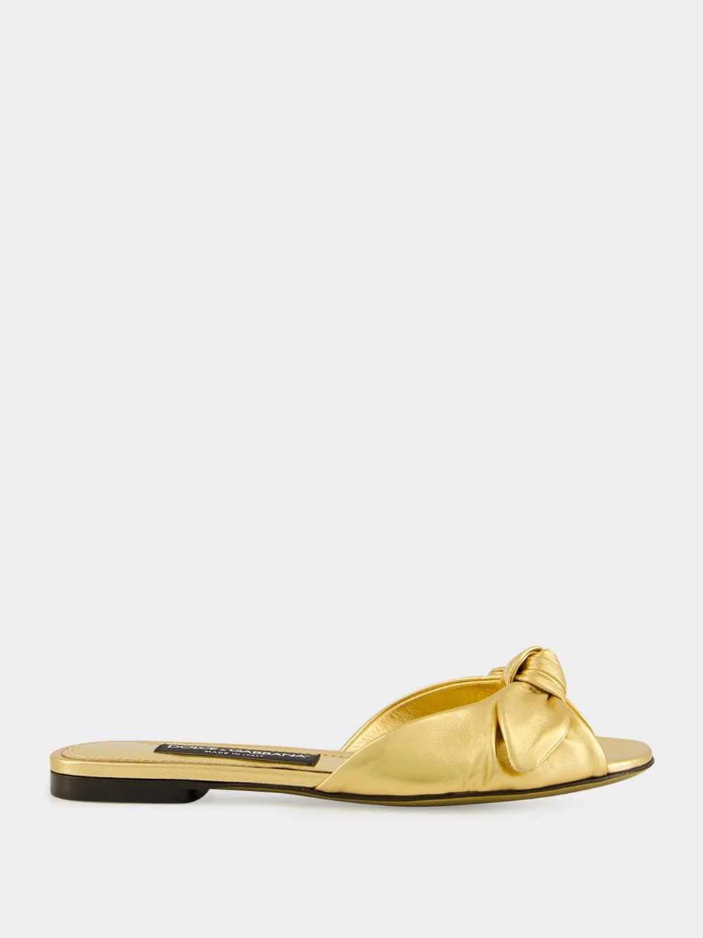 Gold Mordoré Nappa Leather Slides