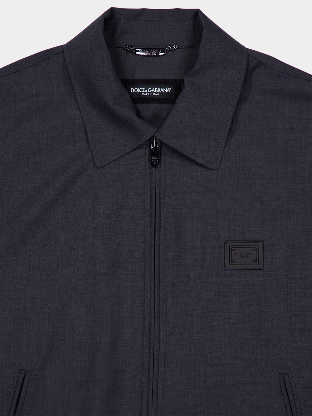Gray Wool Jacket with Logo Tag - Image 5