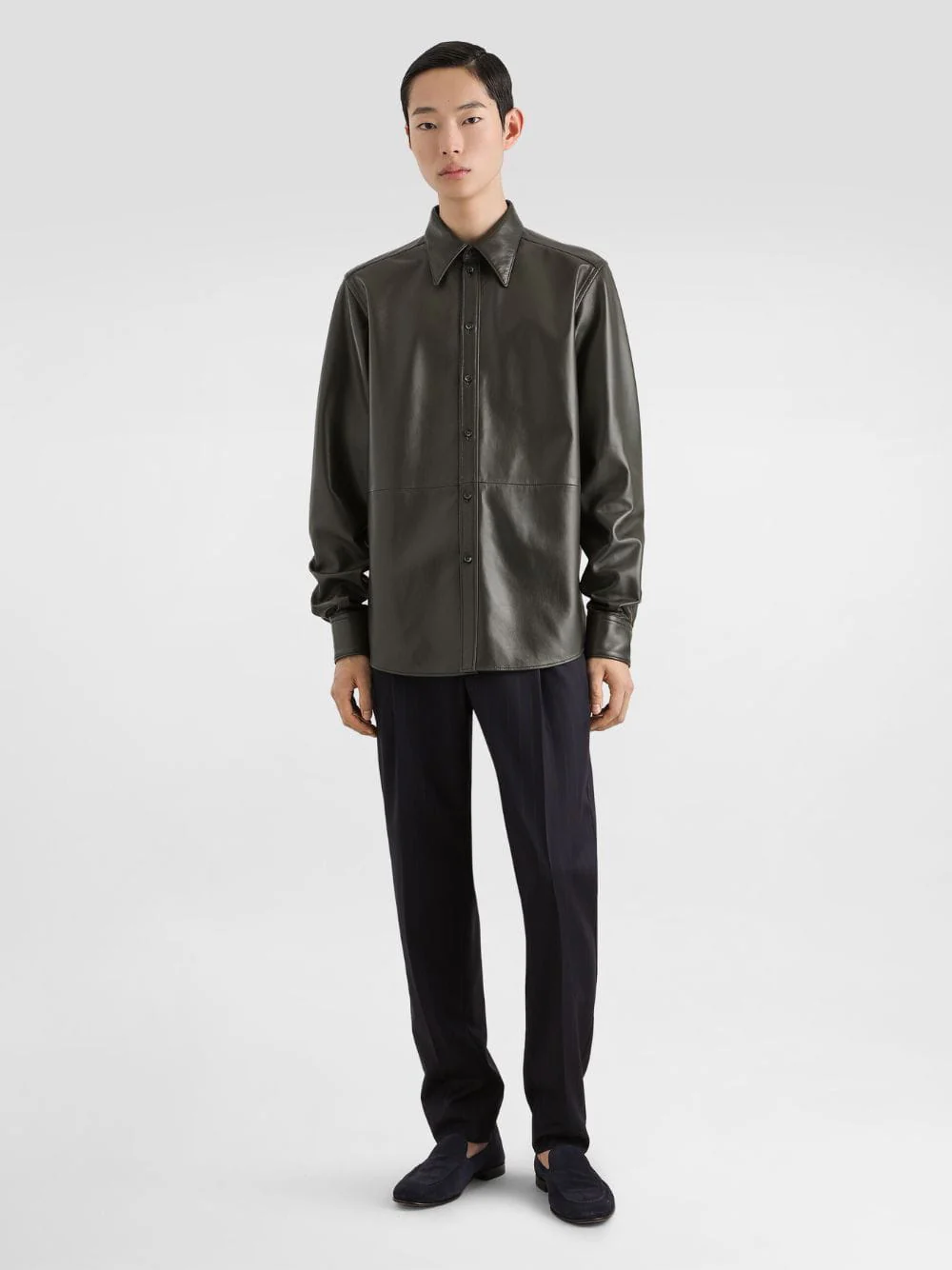 Green Nappa Leather Shirt - Image 2
