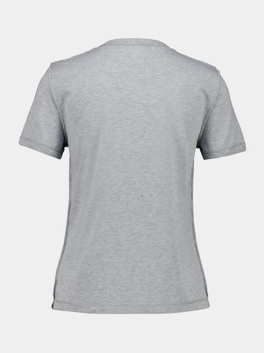 Grey Distressed Jersey T-Shirt with Print - Image 2