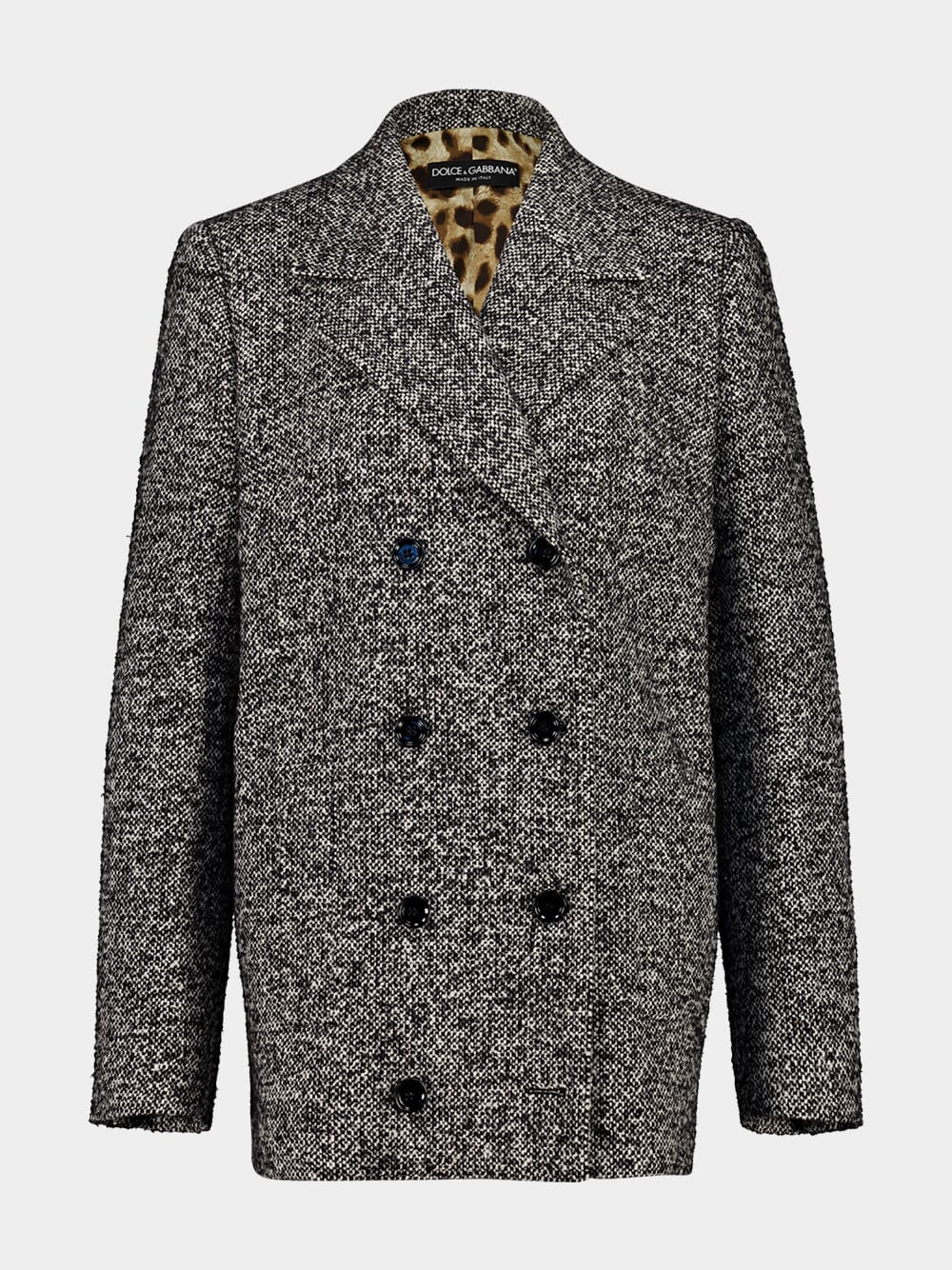 Grey Double-Breasted Wool Coat