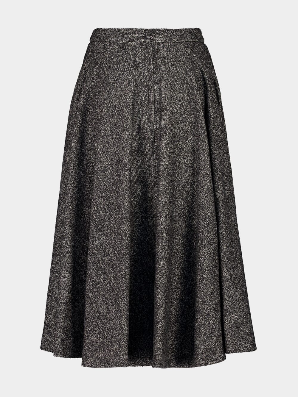 Grey Wool Blend Dotted Circle Skirt - Image 4