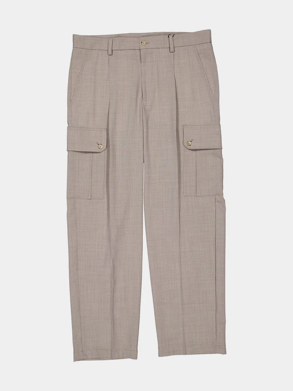 Grey Wool Cargo Trousers - Image 5